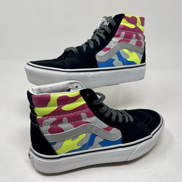Vans Sk8-Hi Platform 2 Off The Wall Skateboard Black White Womens 7 L.6.7-1099 - Picture 2 of 16